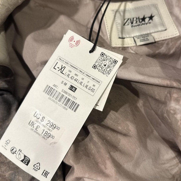 Zara White and Black Bomber Jacket - Picture 4 of 4